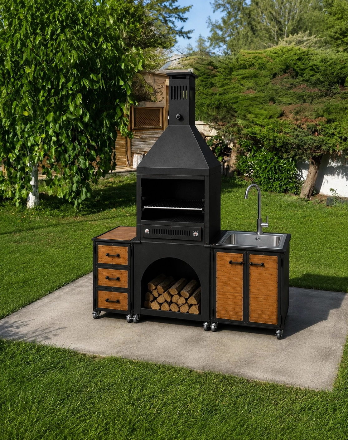Leopard M Bbq Dekoratif Bahçe Barbekü
